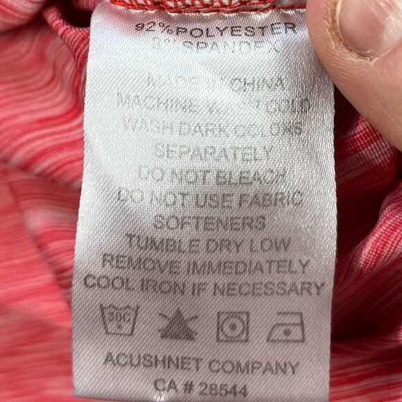 FootJoy Polo Shirt Mens Small Pink Golf Tennis Performance Knit Button Logo - Picture 7 of 9